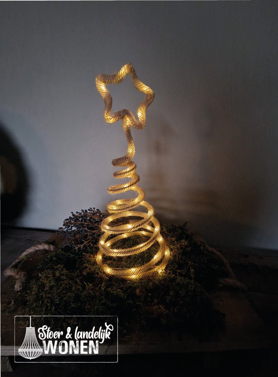 Kerstboom met verlichting H 38 cm Stoer en Landelijk Wonen Winkel